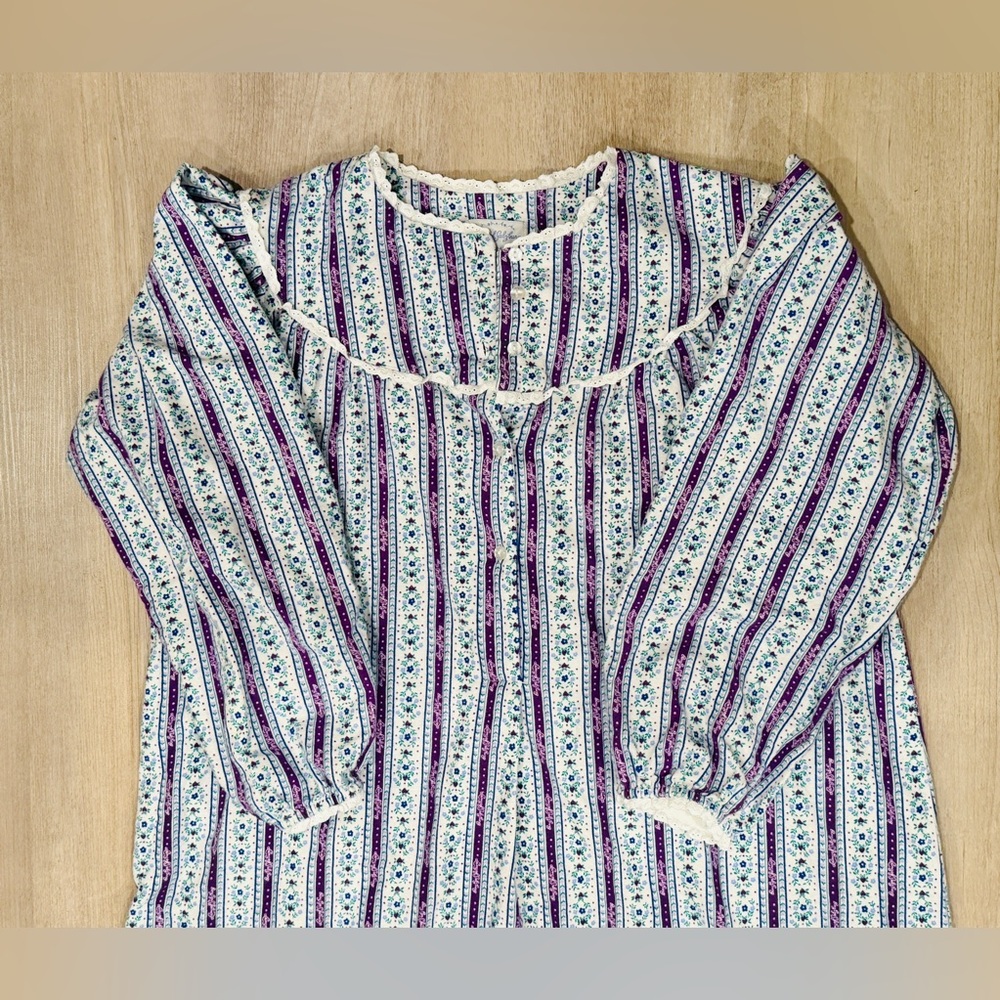 Lanz Classic Tyrolean Cotton Flannel Nightgown, 54 Inch